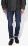 Arrow Blue Jean Co Blue Washed Low Rise Slim Fit Jeans Men