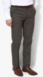 Arrow Brown Textured Slim Fit Formal Trouser Men