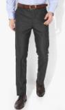 Arrow Charcoal Self Design Regular Fit Formal Trouser Men