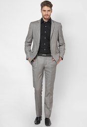 Arrow Grey Solid Slim Fit Suit Men