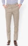 Arrow Khaki Solid Slim Fit Formal Trouser Men