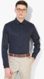 Arrow Navy Blue Printed Slim Fit Formal Shirt Men