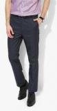 Arrow Navy Blue Solid Regular Fit Formal Trouser men