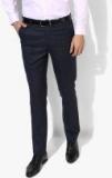 Arrow Navy Blue Solid Regular Fit Formal Trousers men