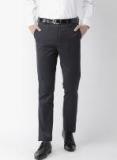 Arrow Navy Blue Tapered Fit Solid Formal Trouser men