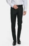 Arrow Navy Tapered Fit Solid Formal Trousers Men