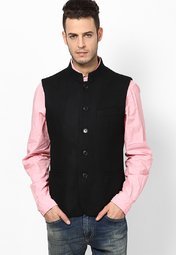 Arrow New York Black Waistcoats Men