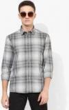 Arrow New York Grey Checked Slim Fit Formal Shirt men