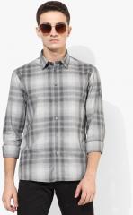 Arrow New York Grey Checked Slim Fit Formal Shirt men