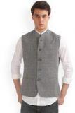 Arrow New York Men Grey Patterned Slim Fit Nehru Jacket