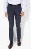 Arrow New York Navy Blue Solid Slim Fit Formal Trouser men