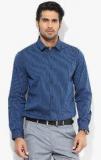 Arrow New York Navy Blue Stripeed Slim Fit Formal Shirt men