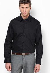 Arrow Solid Black Formal Shirt Men