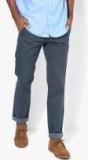 Arrow Sport Navy Blue Solid Slim Fit Chinos men