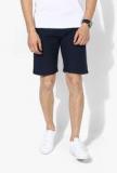 Arrow Sports Navy Blue Solid Shorts men