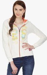 As Original By American Swan Peach Printed Hoodie Women