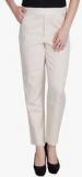 Ashtag Cream Solid Chinos women