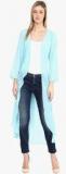 Athena Aqua Blue Solid Shrug women