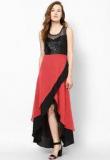 Athena Black Colored Embellished Asymmetric Dress Women