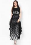 Athena Black Colored Printed Maxi Dress women