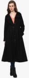 Athena Black Solid Long Coat women