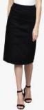 Athena Black Solid Pencil Skirt Women