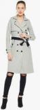 Athena Grey Solid Long Coat Women