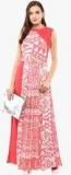 Athena Pink Color Printed Maxi Dress Women