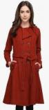 Athena Rust Solid Long Coat Women