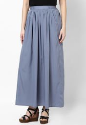 Atorse Blue Solid Skirt Women