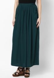 Atorse Green Solid Skirt Women