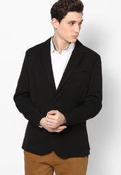 Atorse Solid Black Blazer Men