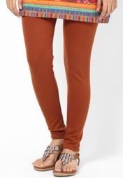 Aurelia Brown Solid Churidar Women