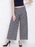 Aurelia Navy & Grey Printed Wide Leg Palazzos Women