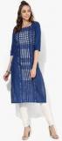 Aurelia Navy Blue Printed Cotton Kurta women