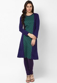 Aurelia Poly Cotton Purple Solid Kurta women