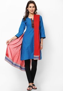 Aurelia Red Cotton Solid Dupatta women