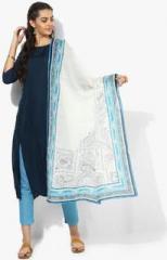 Aurelia White Printed Dupatta women