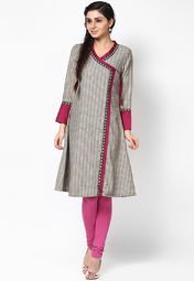 Aurelia Wool Grey Solid Kurta Women