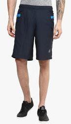 Aurro Sports Navy Blue Solid Shorts men