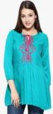 Avaana Green Embroidered Tunic women