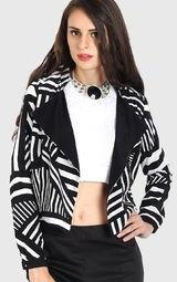 Avirate Black Printed Summer Jacket women