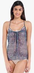 Avirate Blue Printed Babydoll Women