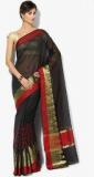 Avishi Black Printed Cotton Silk Saree women