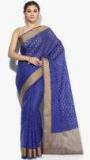 Avishi Blue Textured Saree Women