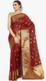 Avishi Maroon Printed Saree Women