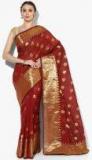 Avishi Maroon Self Pattern Saree Women