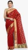 Avishi Maroon Textured Saree Women