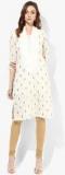 Avishi Off White Embroidered Chanderi Cotton Kurta women