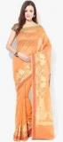 Avishi Orange Printed Saree Women